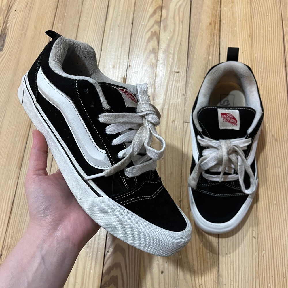 Vans Knu Skool Sneakers Mens 9 Womens 10.5 Black White Chunky Skate Shoes